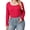 Red, variant on Weardear Plus Size Tops for Women Slim Fit Square Neck Ribbed Knit Tunic Shirts Long Sleeve Basic T-Shirt