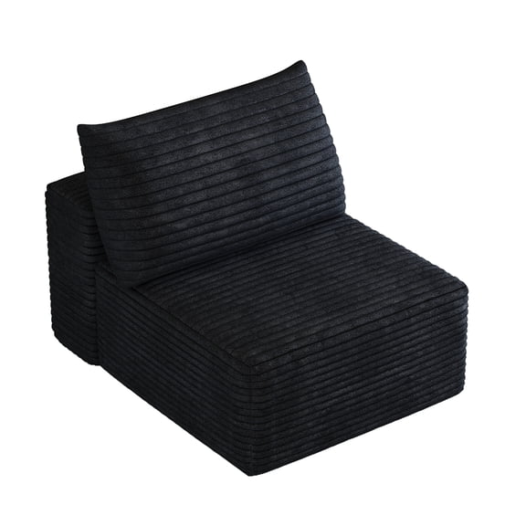 Sofas Antique Black Lounge Chair, Convertible Floor Sofa with Upholstered Seat for Living Room Bedroom Small Spaces, Modern Minimalist Style