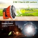 thumbnail image 2 of Ventilador de camping portátil para tienda de campaña, ventilador de techo USB recargable 2 en 1 con aro colgante de luz LED, ventilador de escritorio para camping al aire libre, hogar, oficina, coche, cortes de emergencia (naranja) oso de fresa Electrónica, 2 of 5