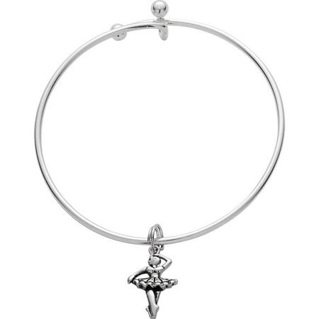Girl's Bangle Bracelet with Ballerina Charm