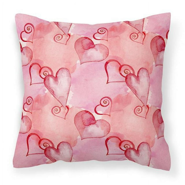 Carolines Treasures BB7565PW1818 Aquarelle Cœurs Rouges Coussin Décoratif en Tissu, 18 x 18 Po.