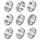 thumbnail image 1 of Titanium wedding ring set for men and women 8mm brushed silver size no. 12, 1 of 5