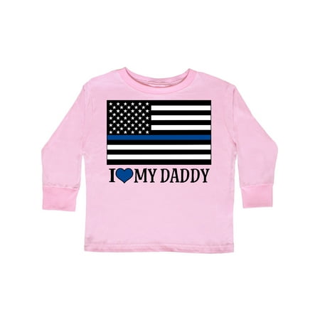 

Inktastic Police Officer Dad Law Enforcement Flag Gift Toddler Boy or Toddler Girl Long Sleeve T-Shirt