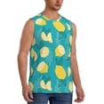 thumbnail image 2 of Bixox Men's Lemon Blue Printed Shirt Sleeveless Fitness Tank Top-Small, 2 of 5
