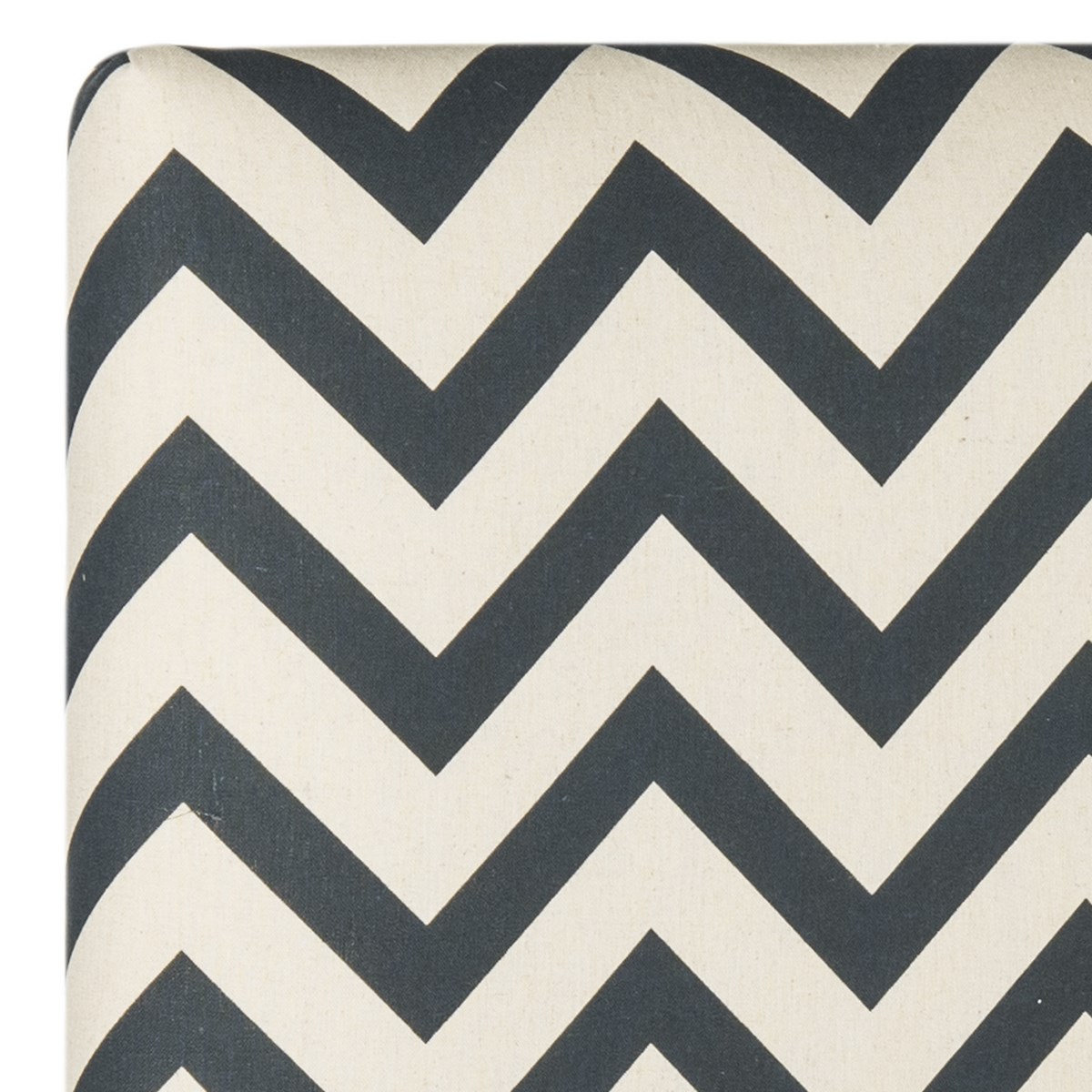 SAFAVIEH Ziggy Chevron Stripes Upholstered Headboard, King, Navy/White Zig Zag