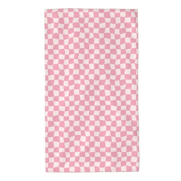 Honeii Irregular Plaid Print Quick-Dry Microfiber Towel, Shower Towel 27.5x16in,Absorbent Bathroom Towel for Beach, Pool, and Travel