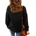 thumbnail image 3 of Hanerdun Women Turtleneck Blouse Female Long Sleeve Drawstring Pullover Shirt Black S, 3 of 6