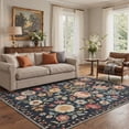 thumbnail image 5 of GENIMO 2'x7' Runner Rug, Machine Washable Non Slip Low Pile Hallway Runner Rug for Kitchen Laundry Room, Garden Floral, Dusty Navy, 5 of 7