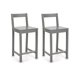 thumbnail image 1 of Taburete de bar Amazon Basics de madera con respaldo gris, juego de 2, 1 of 7