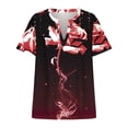 thumbnail image 4 of Hxshgdsn Summer Plus Size Cotton T Shirts Womens Loose Fit V Neck Tops Short Sleeve L-5X Stretchy Casual L Tees (3XL, Red 01), 4 of 5