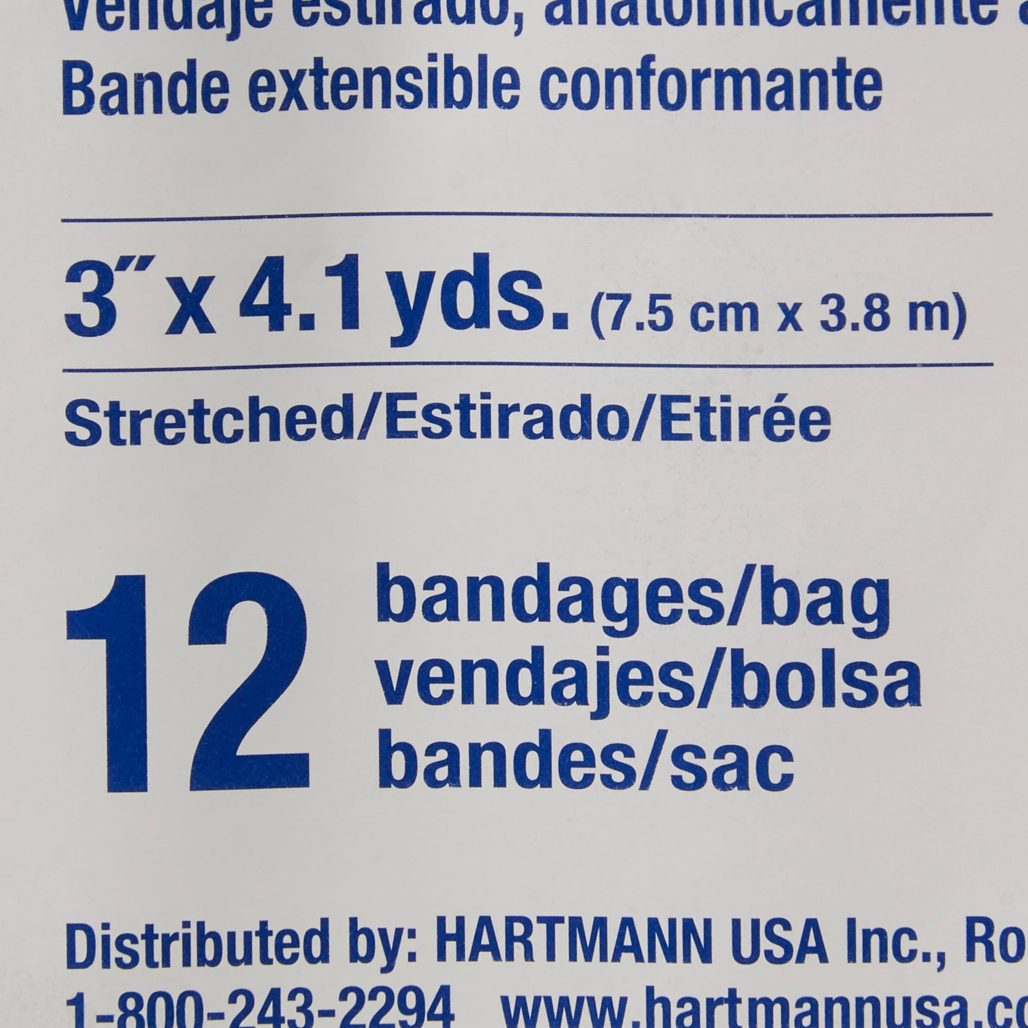 Hartmann Conco White Conforming Bandage NonSterile 3" x 4-1/10 Yd 80300000 96 per Case