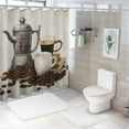 thumbnail image 7 of Shiartex Coffee Pot Coffee Beans Printed Shower Curtain Set Waterproof Polyester Fabric Bathroom Decor 100% Polyester Home Bathtubs Bathroom Decor with Hooks 60x72, 7 of 7