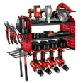 thumbnail image 1 of VEVOR Power Tool Organizer Wall Mount, 3-Layer Storage Rack with 4 Drill Holders, Tools Holder and Storage Rack with Side Pegboards, Garage Tool Organizer for Garage, Workbench, and Workshop, 1 of 9