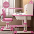 thumbnail image 5 of YNCE Kids Ergonomic Desk and Chair Set, Height Adjustable School Study Table with Bookshelf, Drawer and Spine Support Backrest, Kids Desk and Chair for Bedroom&Study Room, 5 of 9