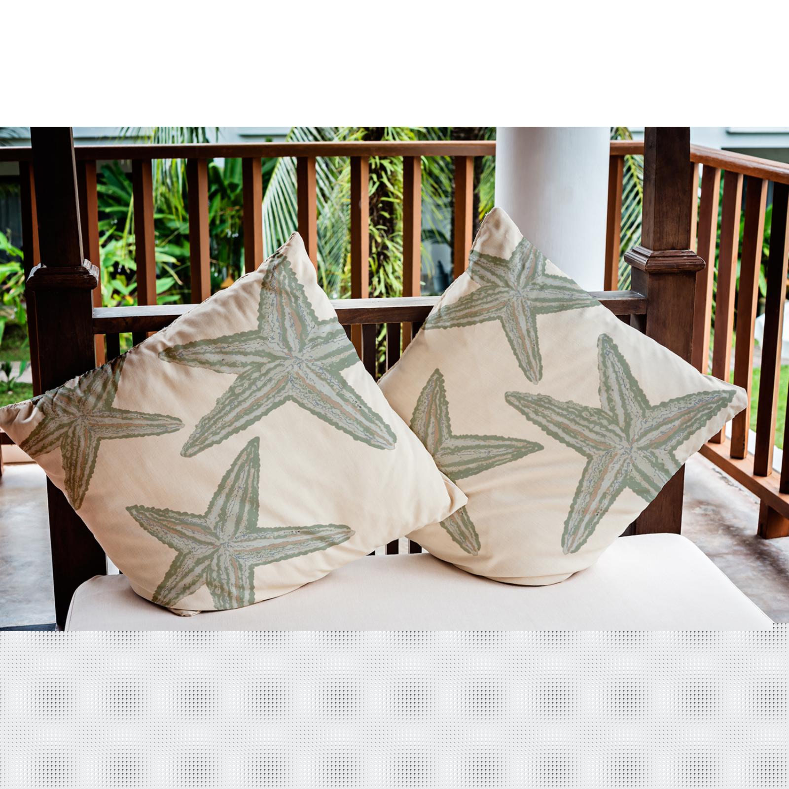 thumbnail image 3 of E by Design Starfish Constellation Nautical Indoor/Outdoor Throw Pillow, 3 of 3