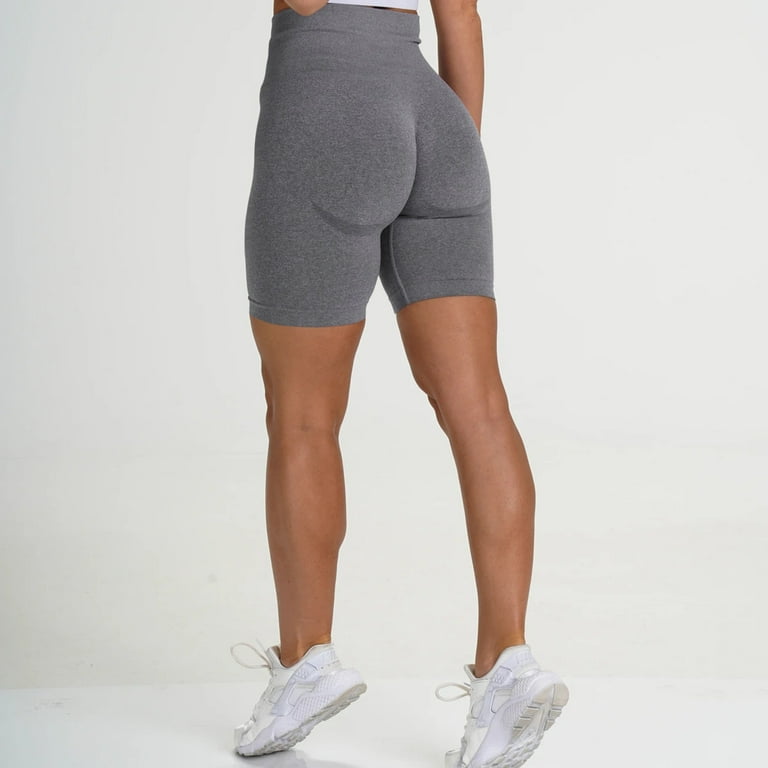 Penkiiy Yoga Pants Women's Color Matching Hip Lifting High Waist Exercise  Pants Yoga Capris Pants Gray Yoga Leggings for Women