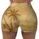 thumbnail image 2 of Balery Retro Palm Tree Pantalones cortos de entrenamiento estampados para mujer, sin costuras, ajustados, para gimnasio, yoga, correr, deportes, ejercicio activo, fitness.-XX-Large, 2 of 8