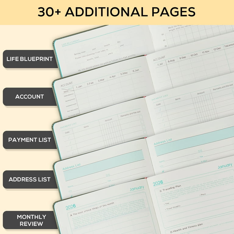 FOCUS DAY 2026 Daily & Monthly Planner, January 2026 - December ...