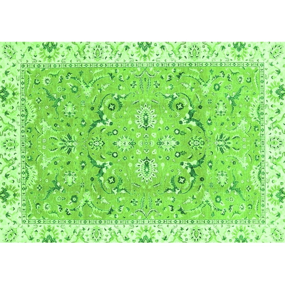 Ahgly Company Indoor Rectangle Abstract Green Modern Area Rugs, 6' x 9'