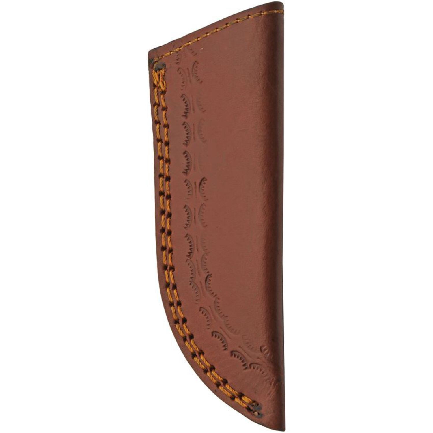 SANZ 6" Damascus Steel Outdoor Utility Knife with Green Pakkawood Handle and Leather Sheath