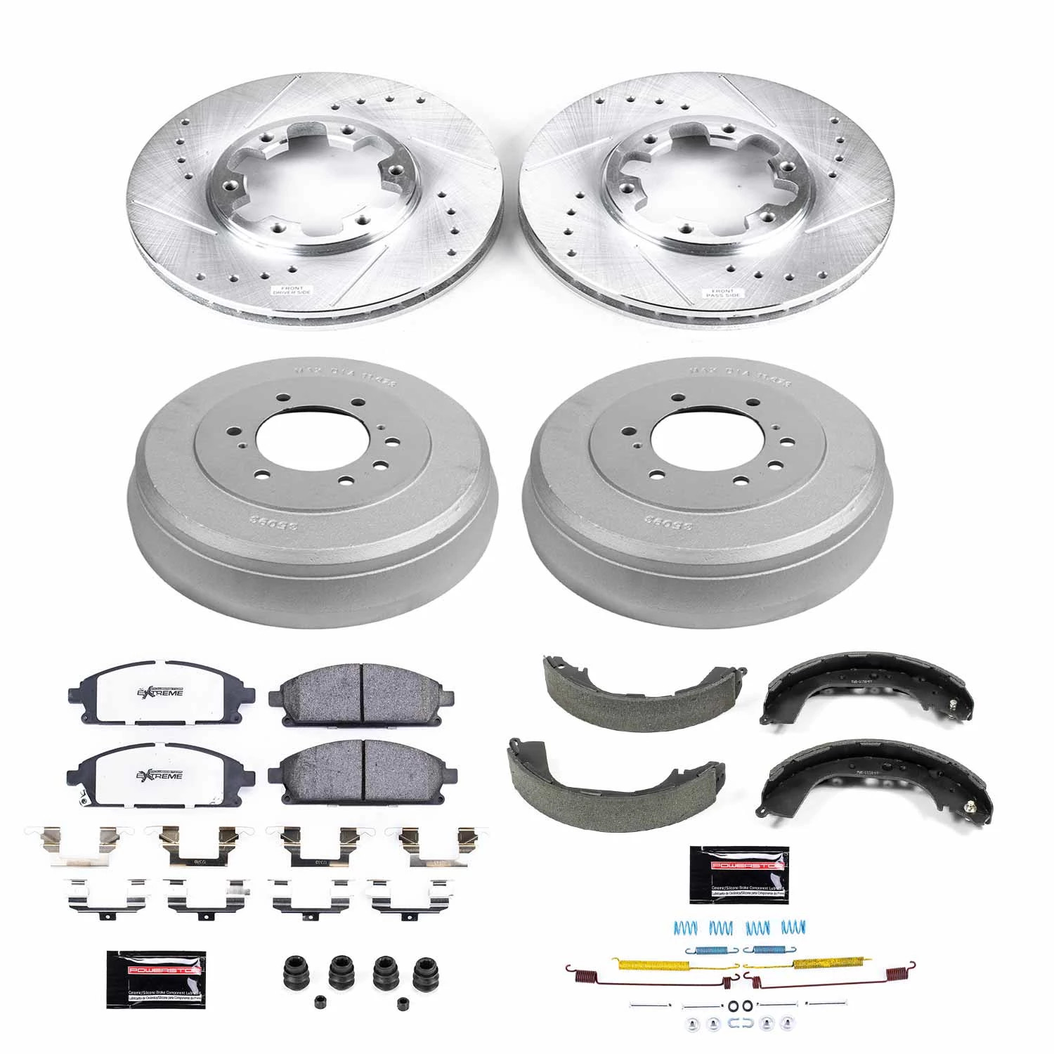 PowerStop Front and Rear Z36 Truck & Tow Brake Pad Rotor Drum and Shoe Kit Fits: NISSAN Select Models K15116DK-36