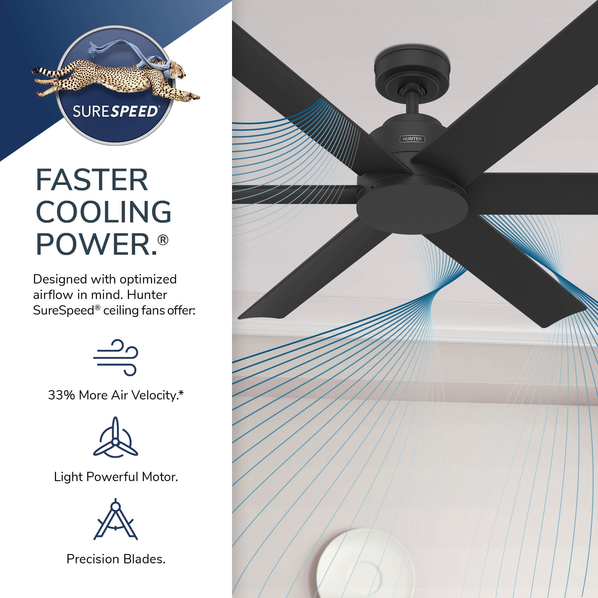 Hunter 60 inch Kennicott ENERGY STAR® Matte Bronze Damp Rated Ceiling Fan and Handheld Remote
