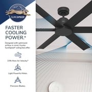 Hunter 60 inch Kennicott ENERGY STAR® Matte Black Damp Rated Ceiling Fan and Handheld Remote