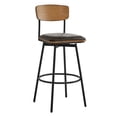 thumbnail image 2 of CHITA Swivel Counter Height Bar Stools with Back Set of 2, 30'' Seat Height, Metal & Wood Frame, Black, 2 of 7