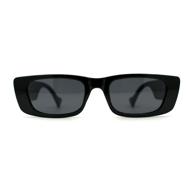 Lunettes de Soleil Œil de Chat Étroites pour Femmes Tout Noir