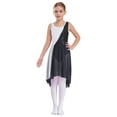 thumbnail image 2 of iiniim Kids Girls Sleeveless Shiny Sequins Lyrical Dance Dress High-Low Tulle Skirted Dancewear 6-16 Black 12, 2 of 7