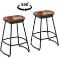 thumbnail image 4 of Andeworld 24" Swivel Metal Bar Stools Industrial Barstools Counter Height Stools Modern Bar Chairs with Wooden Seats Set of 2, 4 of 6