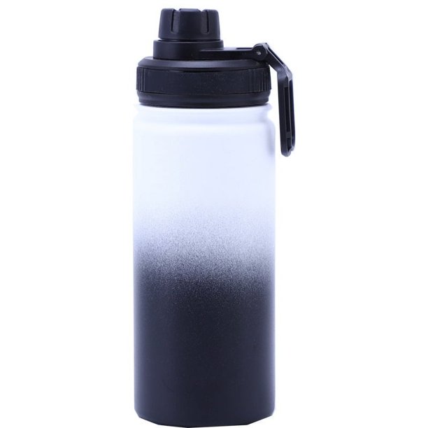 Botella de agua de acero inoxidable con triple aislamiento con tapa de pajita - Tapa abatible - Tapa de boca ancha (26 oz) Botellas de agua aisladas, mantiene el calor y el frío - Ideal para caminar y andar en bicicleta.