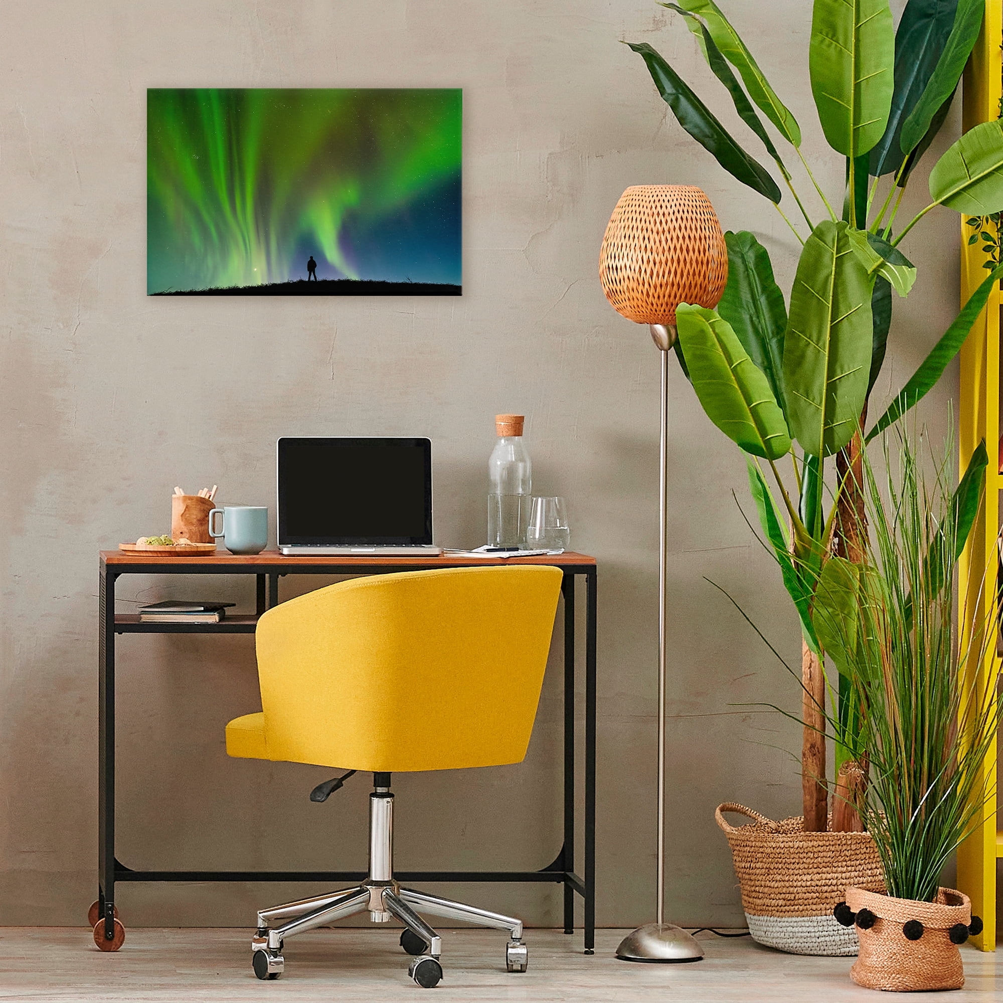 Stupell Industries Envelop Northern Lights Silhouette Canvas Wall Art, design by Shelley Carlisle