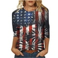 thumbnail image 1 of CHUANK Plus Hauts pour Femmes Chic Décontracté Col Rond Manches Courtes Chemises et Blouses pour Femmes T-Shirts à Imprimé Papillon du 4 Juillet pour Femmes Tunique Graphique Patriotique Tendance Haut d'Été Plage, 1 of 4