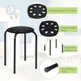 thumbnail image 4 of FASCK 6 Pack Stackable Stool, 17.5” Stacking Decoration Stool Set w/Metal Frame & Plastic Seat, Backless Round Flexible Seating for Children's Table, School, Classroom(6 Piece, Black), 4 of 6