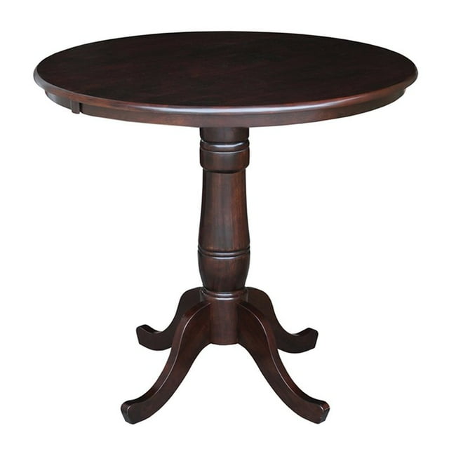International Concepts 36" Round Counter Height Wood Dining Table in MochaCherry