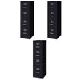 thumbnail image 1 of Pemberly Row Set of 3 Metal 4-Drawer Letter Width Vertical File Cabinet in Black, 1 of 11