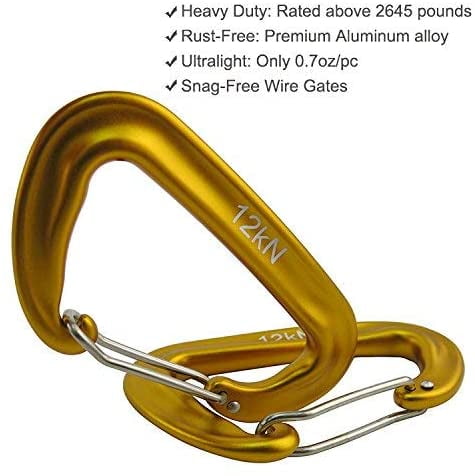 5 PCS Carabiner with Screw Lock Gate 12KN Heavy Duty Carabiner Clips for A4E4 