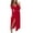 Red, variant on Women's Slit Surplice Cold Shoulder Maxi Dress with Flowy Silhouette and Stretch 95% Polyester 5% Spandex Fabric