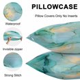 thumbnail image 5 of Throw Pillow Covers 20x20 Inch Set of 2, Teal Marble Waterproof Outdoor Pillow Covers, Abstract Art Modern Ink Painting Decorative Cushion Pillowcases for Couch, Sofa, Bed, Garden, Patio, 5 of 9