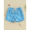 thumbnail image 2 of vera natura Kids Boys Swim Trunks Summer Ocean Animal Print Elastic Drawstring Beach Shorts Toddler Swimwear Bathing Suit, 2 of 8