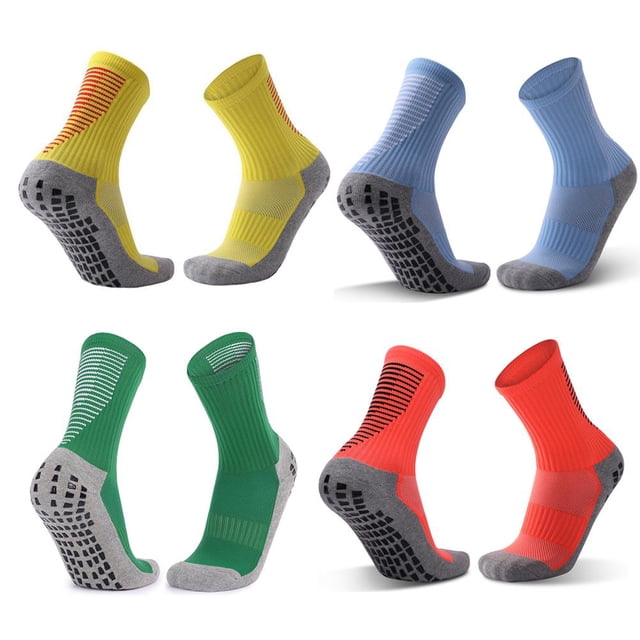 Calcetines De Fútbol Antideslizantes, Calcetines De Baloncesto Gruesos, Calcetines De Algodón Transpirables Antideslizantes Para Fútbol, Baloncesto, Hockey, Actividad 4 Pares Yuarrent OD015581-01