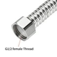 thumbnail image 3 of Uxcell 11.8" Stainless Steel Corrugated Flexible Water Line G1/2 Female Thread Connector with Washer 4 Pack, 3 of 5