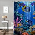 thumbnail image 2 of Orinice   Cartoon Ocean and Creature Shower Curtain Set with Non-Slip Rugs,Toilet Lid Cover and Bath Mat,Bathroom Shower Decor Accessory Set 36x72, 2 of 7