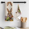 thumbnail image 3 of Easter Rabbits, Kitchen Towel Dish Cloths Set of 1, Microfiber Soft Kitchen Hand Towels, Easter Bunny Farmhouse Country Eggs Absorbent Quick Drying Dishcloths 18 x 28 Inches, 3 of 8