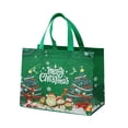 thumbnail image 2 of Viflosae Christmas Decorations Indoor Christmas Tote Bags With Handles Christmas Reusable Grocery Bags Multipurpose Non-woven Large Gift Bag Grocery Shopping Bags For Holiday, 2 of 9