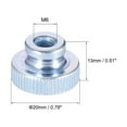 thumbnail image 3 of Knurled Thumb Nuts, M6 Round Knobs with , Zinc Plating 30 Pcs, 3 of 3