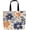 Classic Flower Pattern, variant on Large Tote Bag for Women, Floral Grocery Tote with Snap Thick Canvas Both Side ,  Daily Use Shopping Travel Picnic