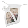 thumbnail image 2 of Evergreen Fabric Pouch Set of 2, Christmas Wreath Woven Spruce Branches with Berries on Wooden Background, Small Drawstring Bag for Toiletries Masks and Favors, 9" x 6", Multicolor, by Ambesonne, 2 of 2