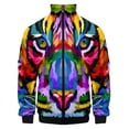 thumbnail image 3 of Chaqueta con cremallera y estampado de leopardo para hombre, moda 3D, manga larga, informal, holgada, estilo Harajuku, con solapa, abrigo de calle, 3 of 5